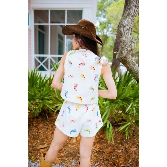 Queen of Sparkles Shrimp Short Ivory - Picture 2 of 11